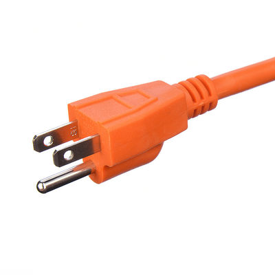 100FT ETL Liste SJTW 14/3 Cordon d'extension électrique orange Single Plug NEMA 5-15P à NEMA 5-15R avec longueur personnalisée