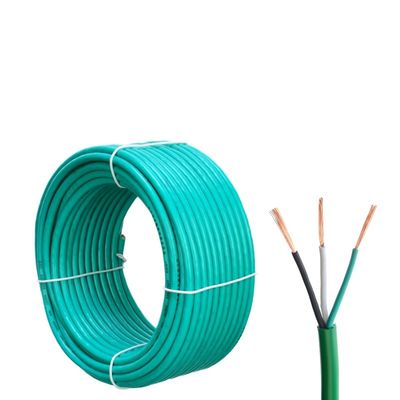 300/500V H05VV F 3G0.75mm2 3 noyaux enfilés en cuivre nu fil de terre PVC câble d'isolation pour projets de construction