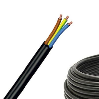 300/500V H05VV F 3G0.75mm2 3 noyaux enfilés en cuivre nu fil de terre PVC câble d'isolation pour projets de construction