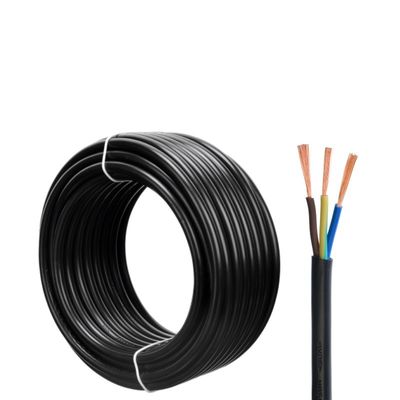 Cable Rvv multicore de 0,75 mm 2 3 4 cœurs avec câble d'alimentation isolé en PVC 300/500v fil enveloppé pour les applications basse tension