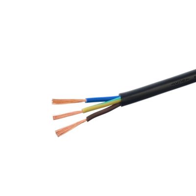 Cable Rvv multicore de 0,75 mm 2 3 4 cœurs avec câble d'alimentation isolé en PVC 300/500v fil enveloppé pour les applications basse tension