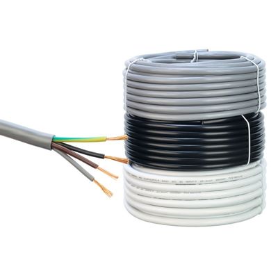 Cable Rvv multicore de 0,75 mm 2 3 4 cœurs avec câble d'alimentation isolé en PVC 300/500v fil enveloppé pour les applications basse tension
